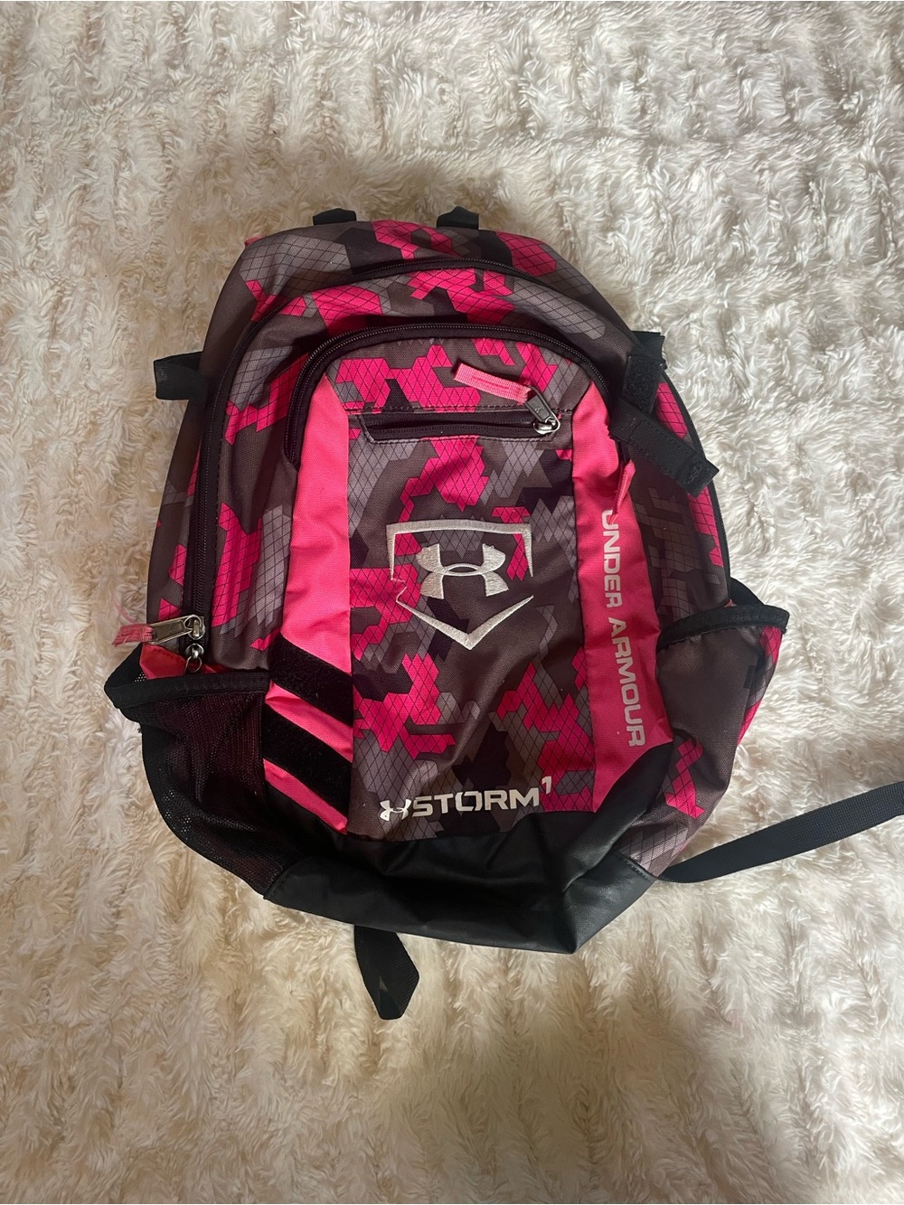 Under Armour Pink and Black Camo STORM Backpack